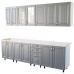 Bucatarie Zebra 260 cm din MDF Gri cu blat termoizolant culoare Marmura